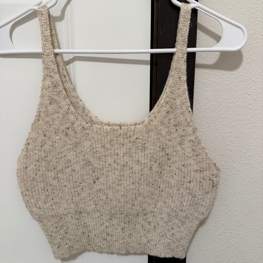 Tan Women’s paper crane crop top tank
